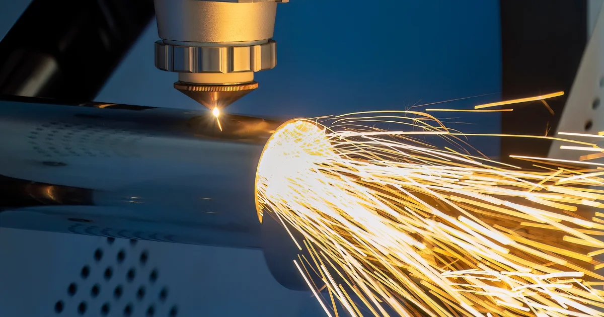 Laser cutting through nickel pipe